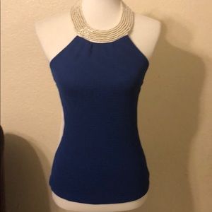Unique pearl halter top